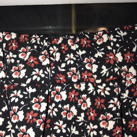 Maurices Ditsy Floral High Rise Ruffle Tiered Pull On Midi Skirt Flowy Textured - Picture 14 of 16